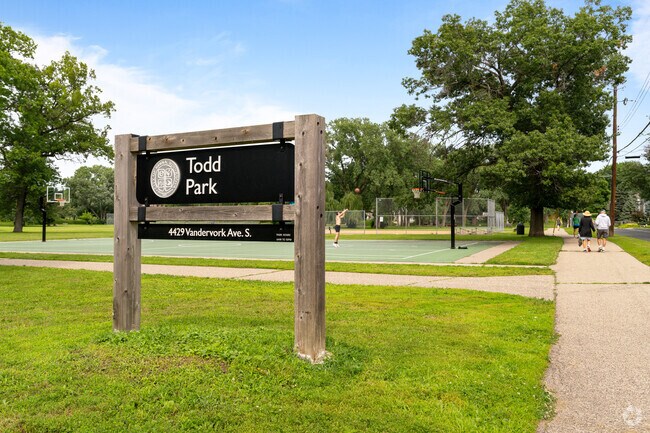 Catch a quick game of basketball with local residents at Todd Park in Edina.