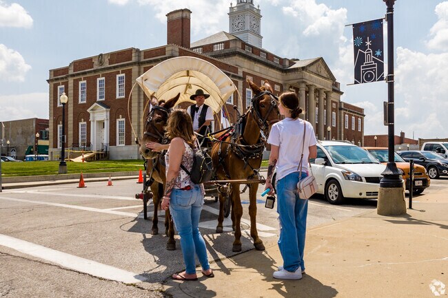 Take the kids on a horse pulled wagon ride along Main St. Downtown Independence.