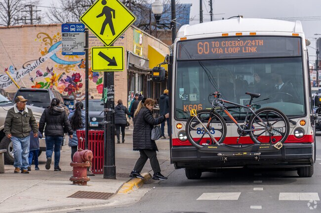 There are many bus stops that conveniently run throughout Little Village.
