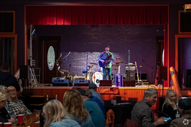 The Thoroughbred Theatre, a local amenity, hosts performances throughout the week in Midway.