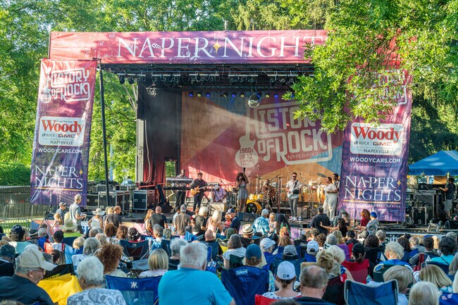 Simply the Best performs at the Naper Nights Community Concert near the High Meadow area.