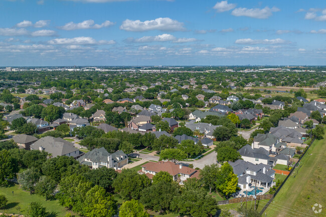 An aerial View of the lush Jersey Village Vegetation.