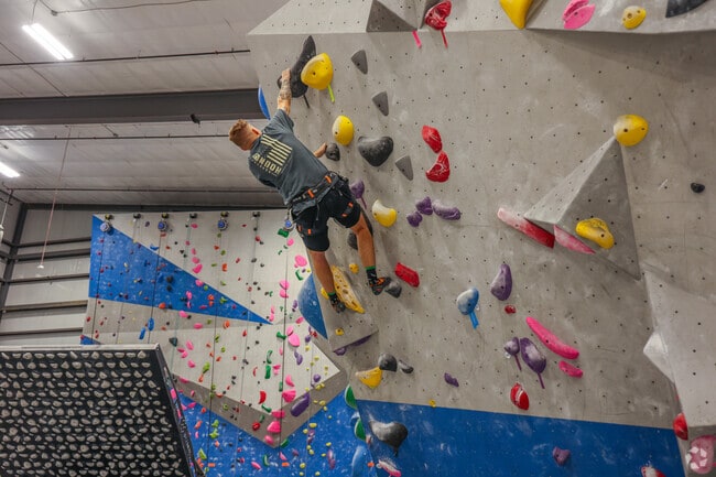 Frontier Climbing and Fitness near Northeast Sioux Falls is a great spot to practice bouldering.