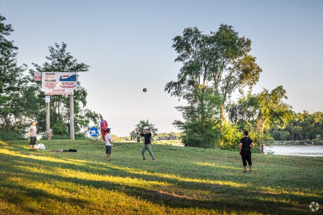 Relax with friends on the grassy areas near the Platte River in Columbus.