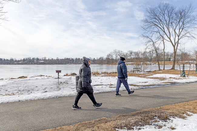 Congers residents enjoying a walk by the water on a cold but gorgeous day.