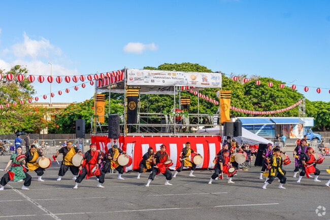 Nearby Aloha Stadium hosts the Megabon event every year to celebrate Japanese cultural traditions.