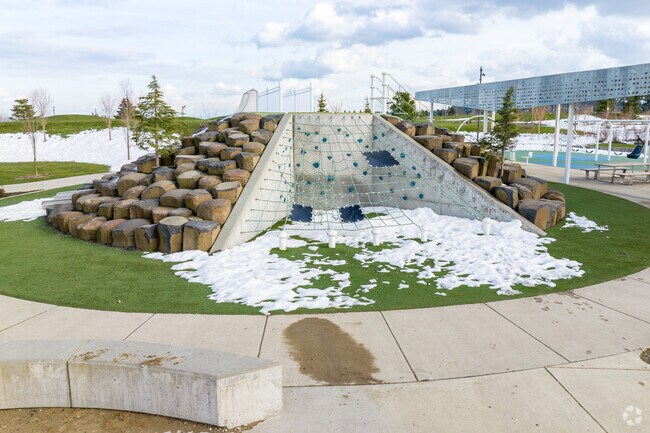 There is a climbing pyramid in Cully Park.