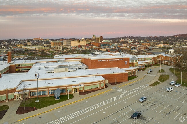 Trinity High School overlooks historic Washington, Pennsylvania.