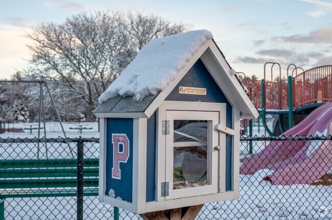 Leave or take a book at the Hobomock Elementary School's little library in Pembroke, MA.