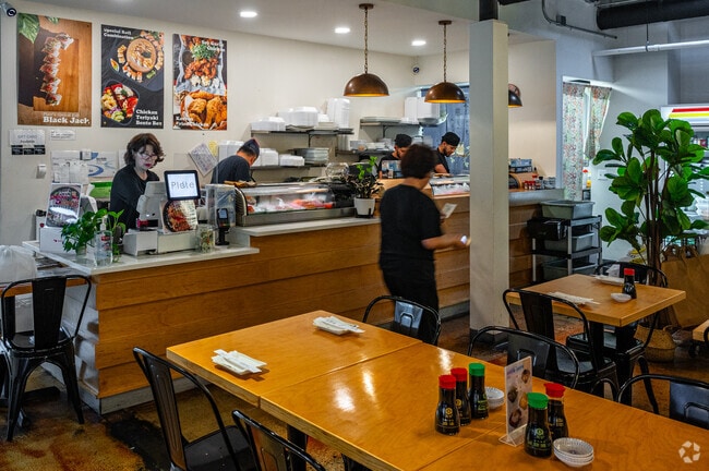 Plate Sushi and Chicken is a popular restaurant in the Broadway neighborhood in Ann Arbor.