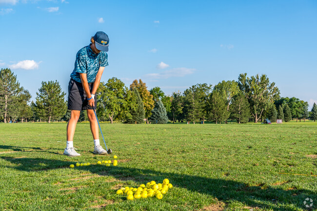 Golfers can practice their golf swing at the Collindale Golf Course in Fort Collins.