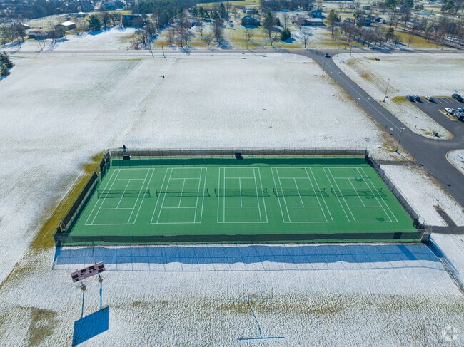 Lakota Plains Junior School has a large tennis court near the back.