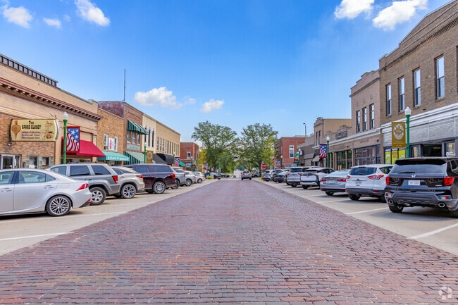Historic downtown Ashland has local stores and shops on brick-paved streets.