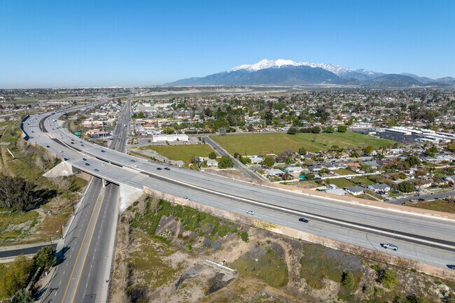The intersection of Freeway 210 and 215 near Delman make travel easy for residents.