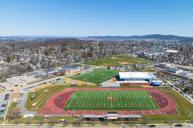 Overview of the sports field at Governor Mifflin High School in Shillington PA.