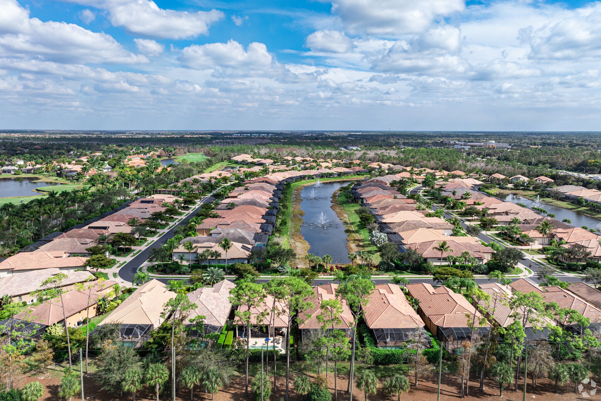 Old Cypress features homes built in a familiar suburban plan around lakes and curved roadways.