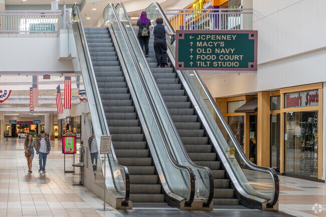 The Logan Valley Mall is anchored by JCPenney, Macy's, and other chain stores.