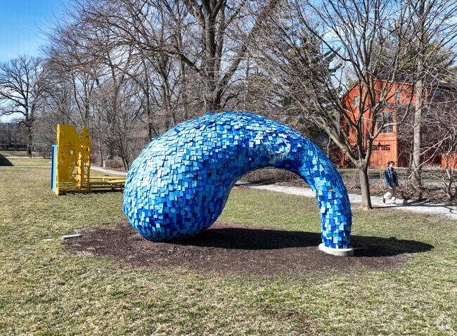 Walk through the Indianapolis Art Center in the Broad Ripple neighborhood.