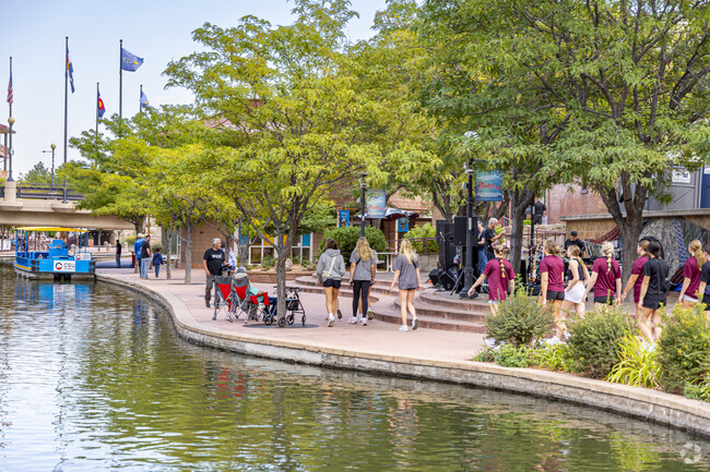 Explore the popular and historic Riverwalk near Lower East Side Pueblo.