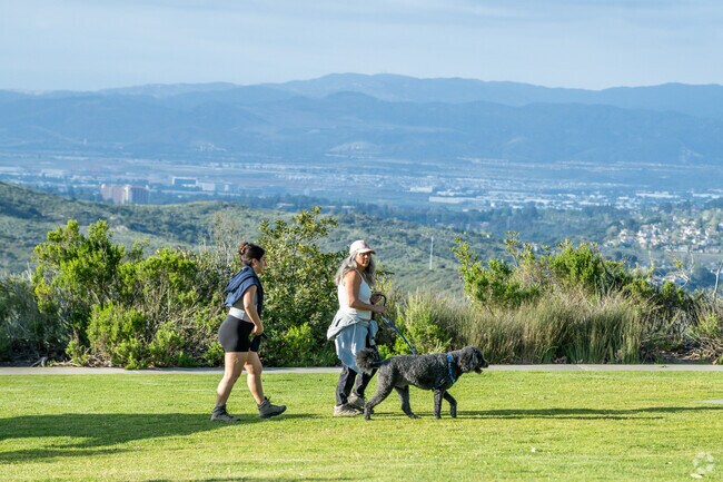 Alta Vista Park features open fields and walking paths that having views of the Santa Ana Mountains.