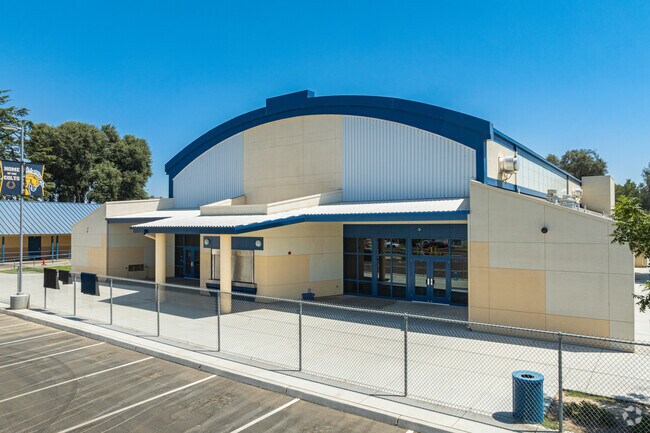 A large building on the campus of Conejo Middle School hosts several school activities.