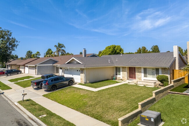 Orchard Park features many different style single story homes.