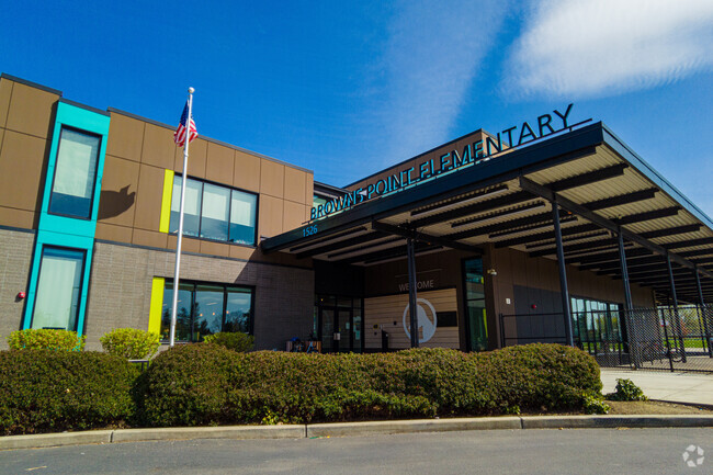 The entryway for Browns Point Elementary School in Northeast Tacoma.