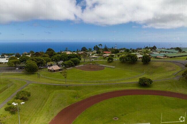 Kids can play on one of the many athletic fields at Honoka'a Park.