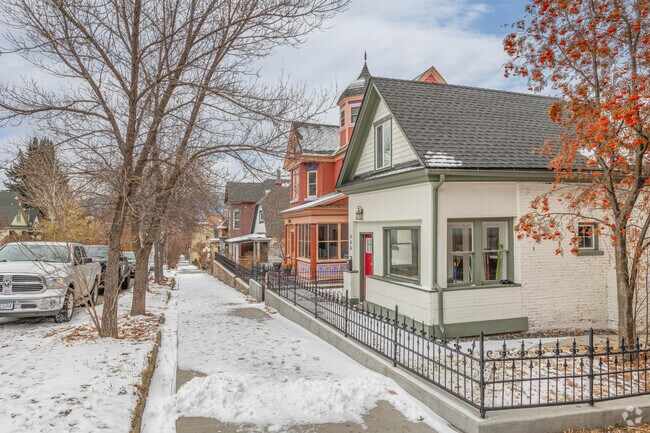 Tons of historic homes can be found along the snowy streets of West Park Street.