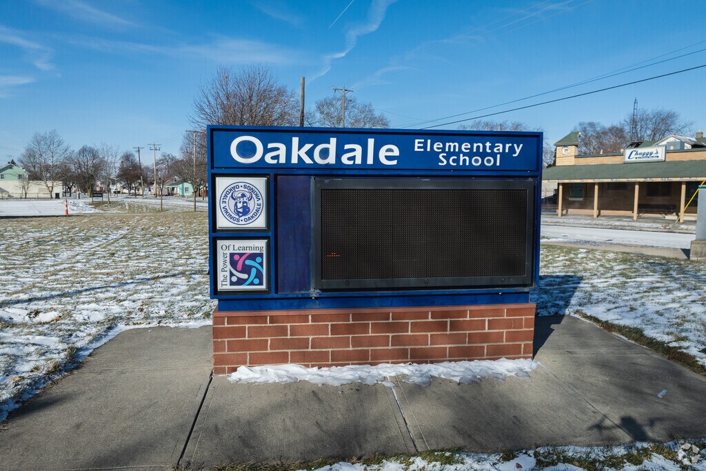Oakdale Elementary's sign has the info you're looking for.