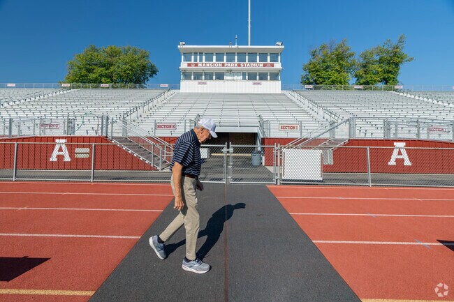 Mansion Park Stadium includes a turf football field and is open to the public year-round.