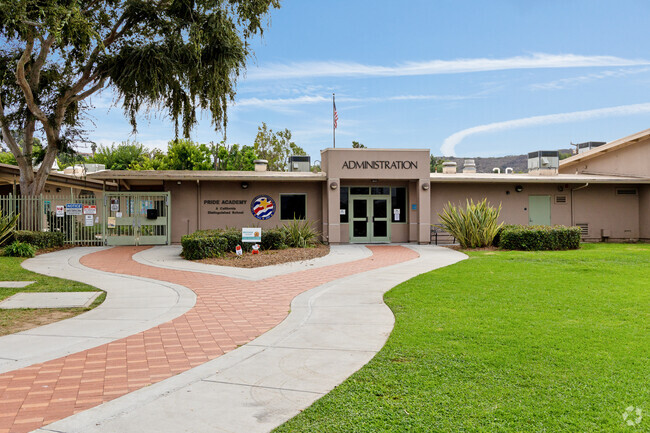 An entrance view to Pride Academy At Prospect Avenue.
