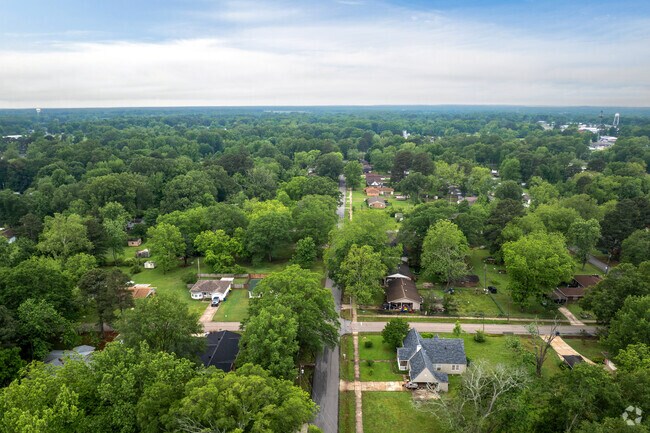 Most homes in Cabot are surrounded by tall trees.