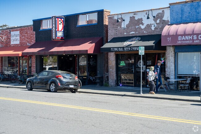The shops on 9th Street are a popular destination for Old West Durham families.