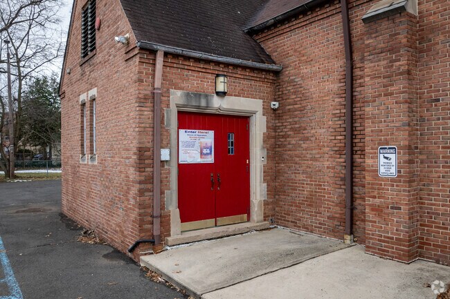 Messiah Lutheran School's primary entrance, situated in the neighborhood of Plainfield, NJ.