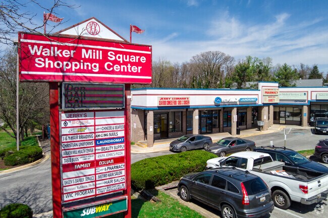 The Walker Mill Square Shopping Center borders Walker Mill and District Heights.