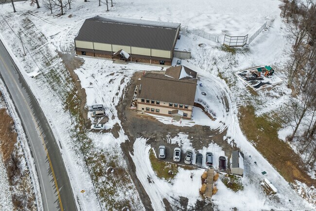Cornerstone Mennonite School is a church and school in a rural setting on a corner lot.