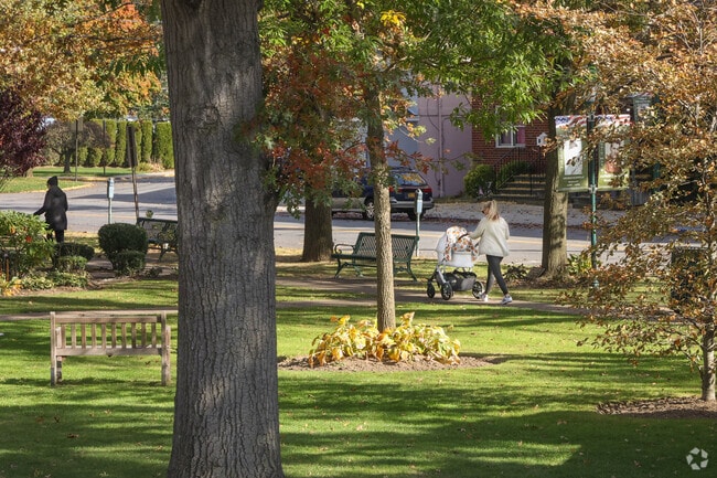 Malverne is a very walkable quaint town with a lot of small green spaces all around town.