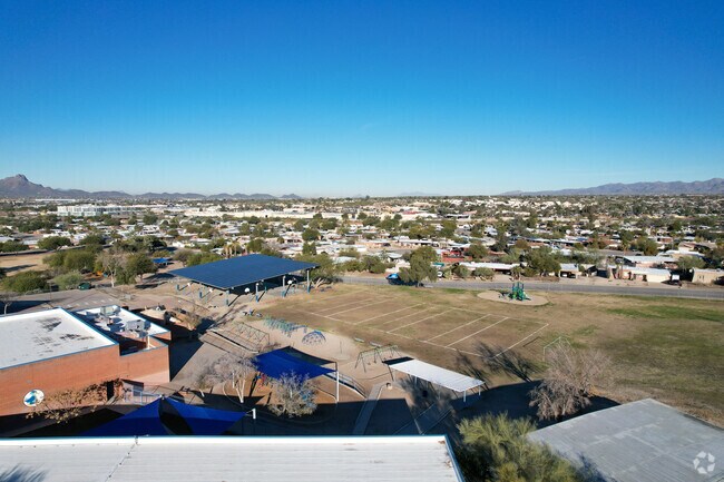 Richardson Elementary School has a large field for students to play in.