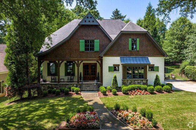 A large tudor style home in the Provincetowne neighborhood of Charlotte.