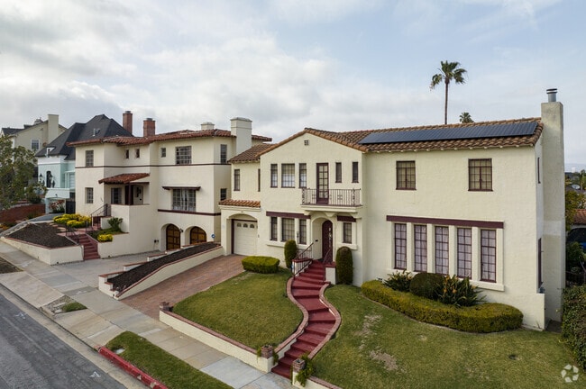 Mediterranean-style stucco homes all prevalent in View Park, California.