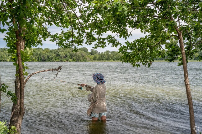 Cast a line from the shores of Cedar Lake Pointe Beach.
