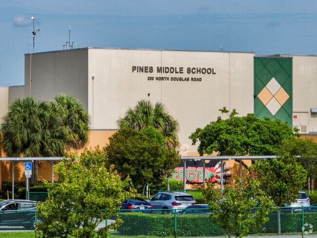 Pines Middle School can be found on North Douglas Rd.