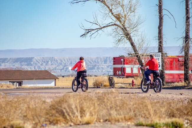 Locals like to bike along quiet roads with mountain views in Lyman.