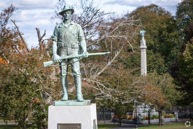 Visit Clasky Common in Clasky Park to see a collection of sculptures honoring veterans.
