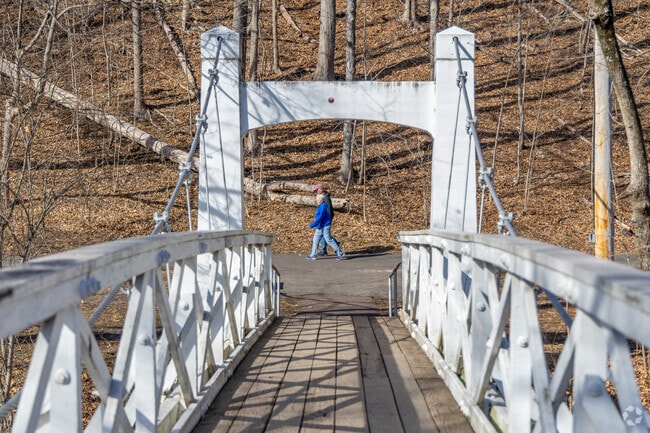 There are many unique bridges and paths along the bike path in Perkasie.