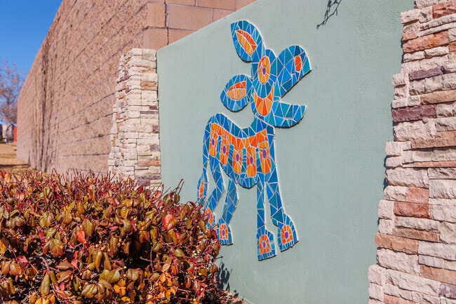 Beautiful tile art lines the streets of Cabezon providing a pop of color.