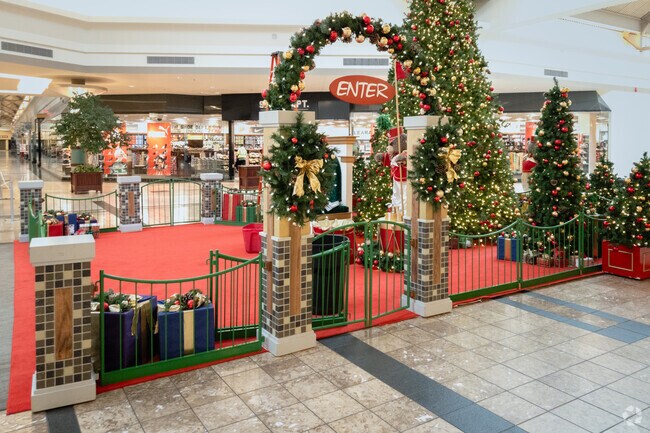 Holiday season decorations at the Rock Hill Galleria in Catawba.