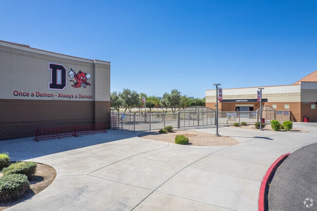 Welcoming gates at Dysart High School in El Mirage.