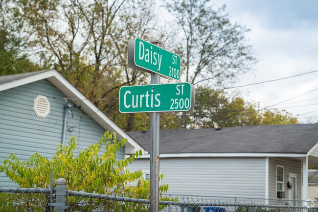 Curtis Street draws a line down the center of the neighborhood.